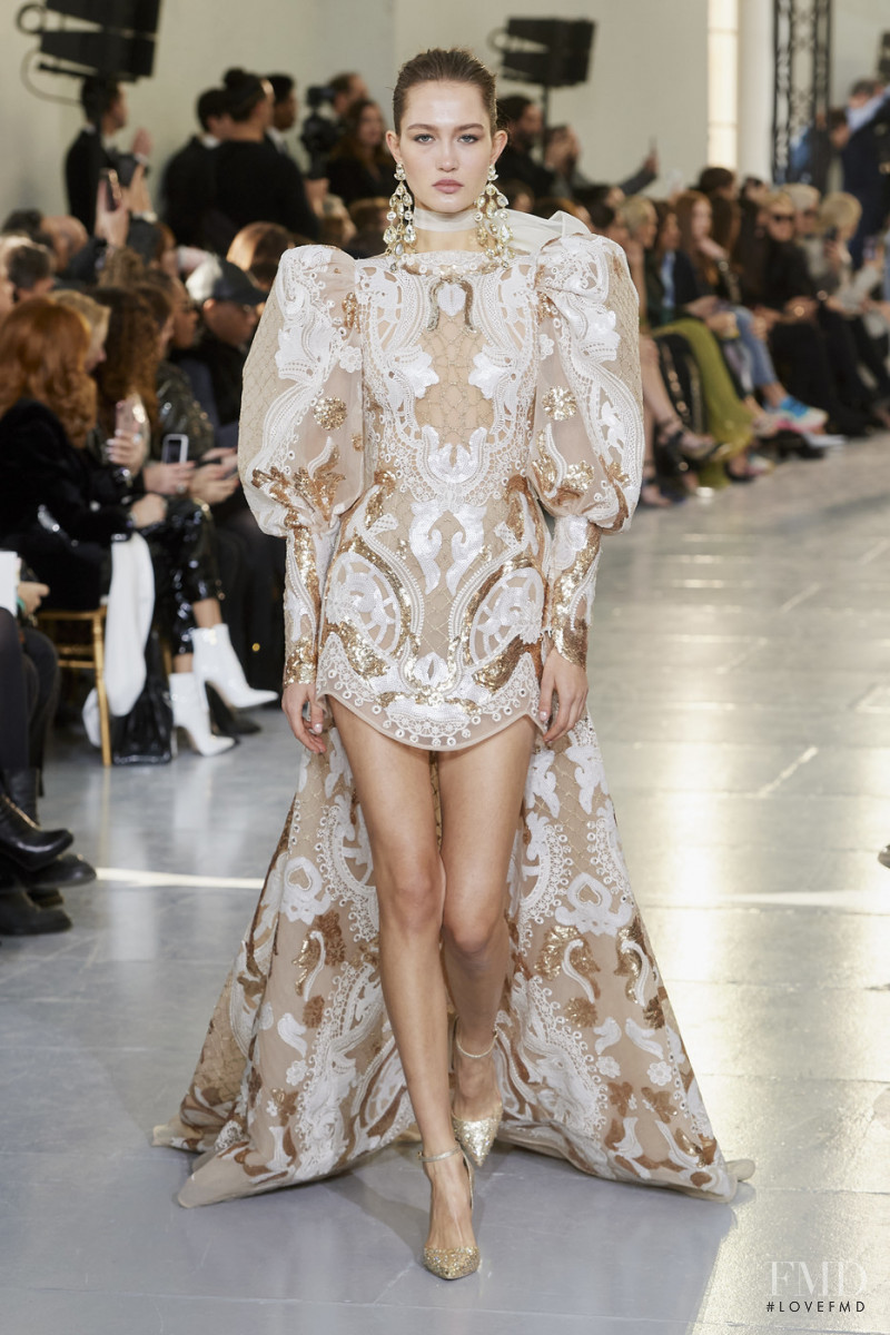 Vika Evseeva featured in  the Elie Saab Couture fashion show for Spring/Summer 2020