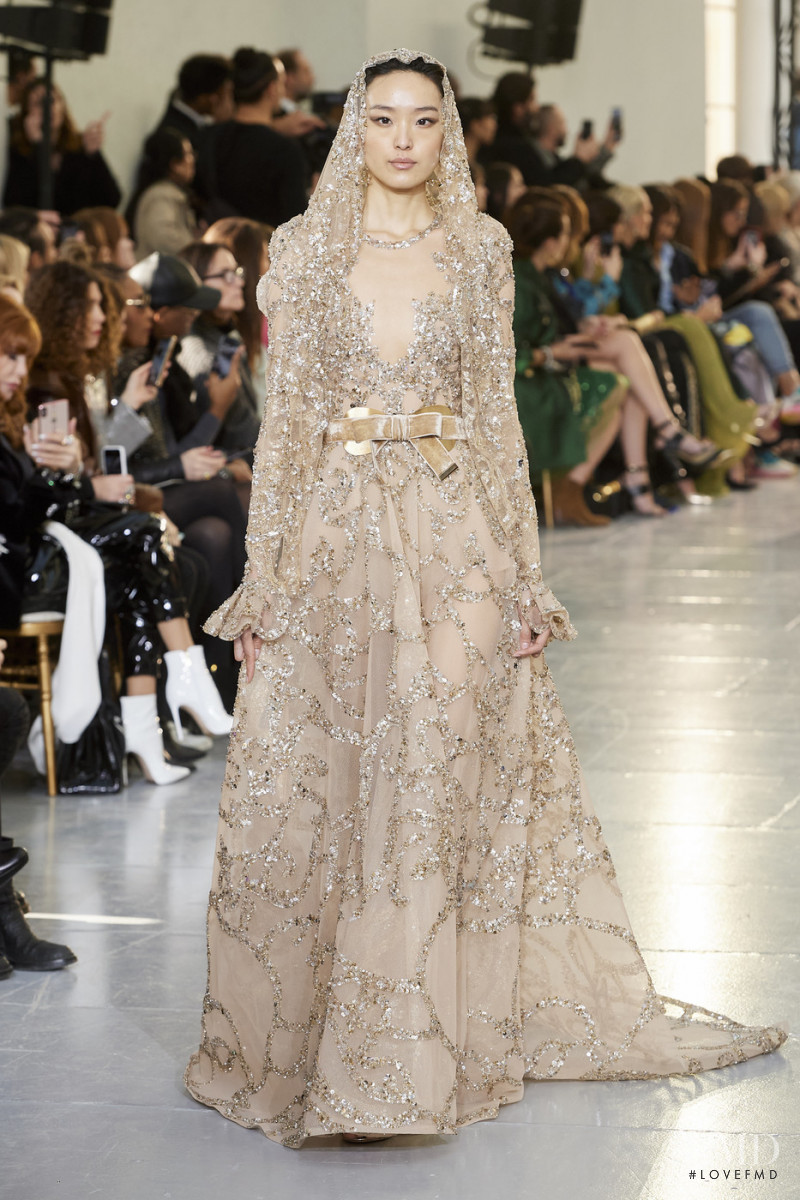 Yue Han featured in  the Elie Saab Couture fashion show for Spring/Summer 2020