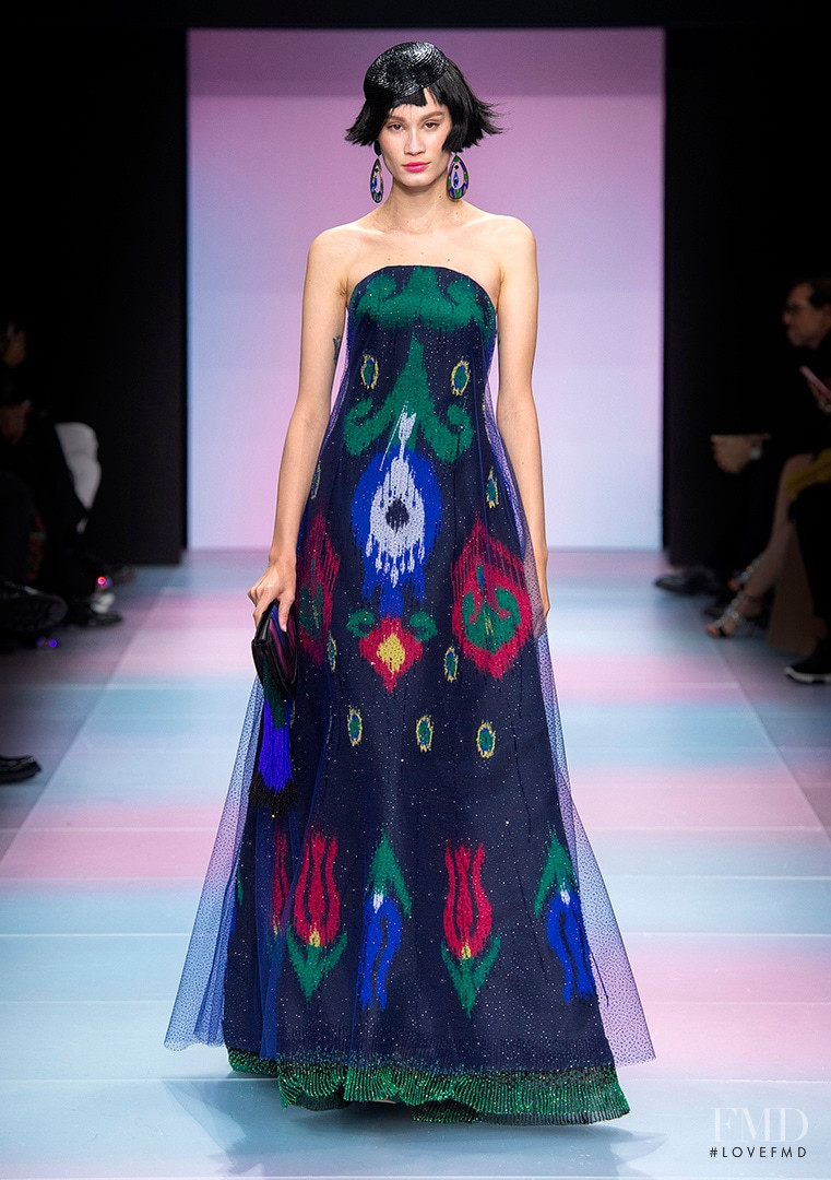 Katia Andre featured in  the Armani Prive fashion show for Spring/Summer 2020