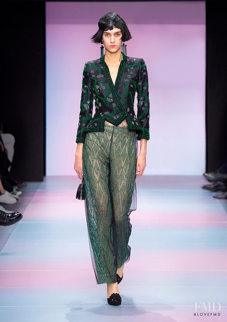 Eugenia Dubinova featured in  the Armani Prive fashion show for Spring/Summer 2020