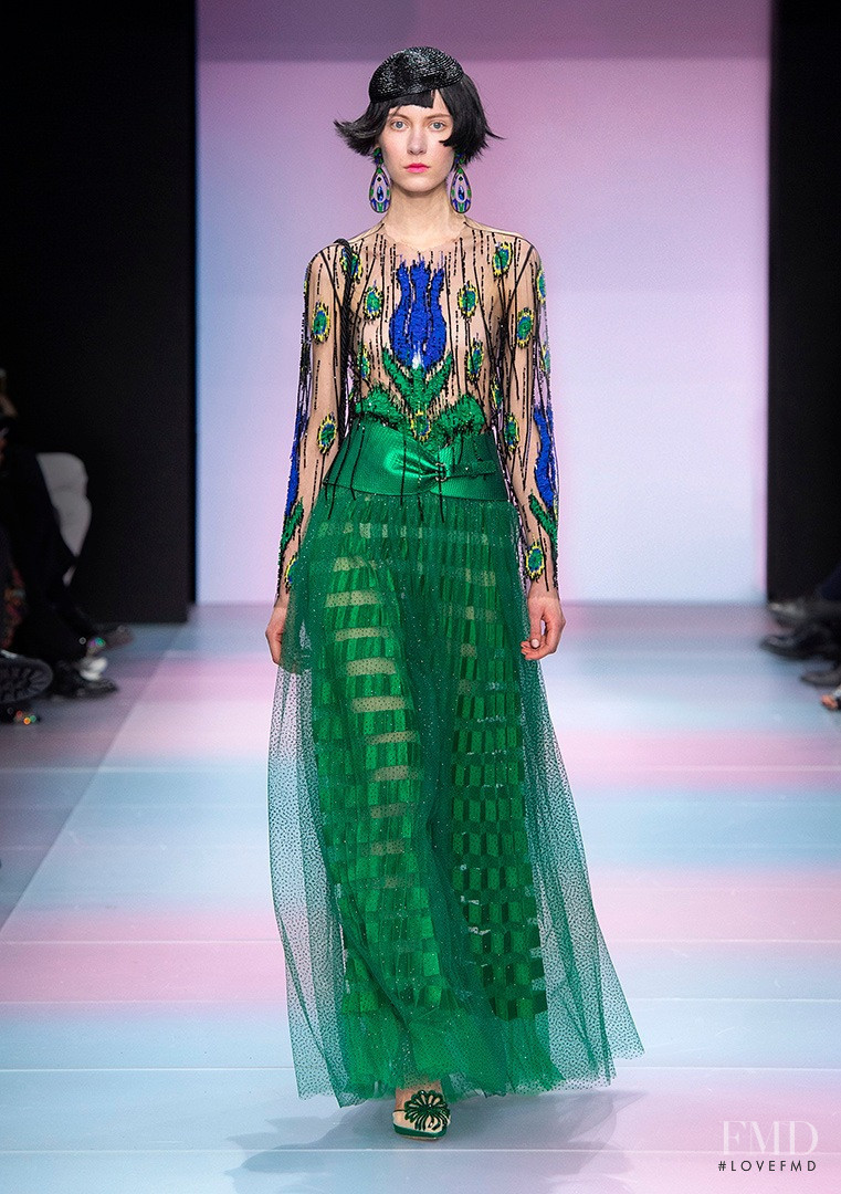 Karmen Birgit Kruustükk featured in  the Armani Prive fashion show for Spring/Summer 2020