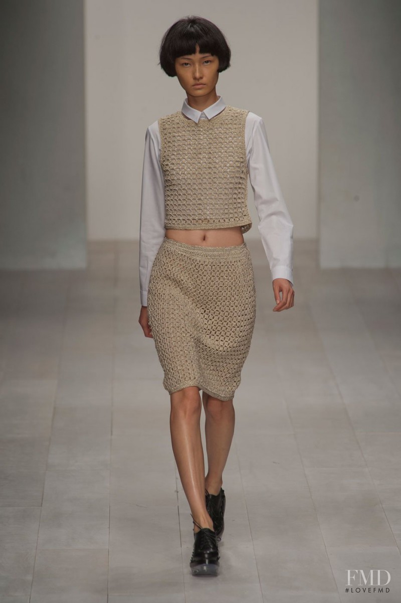 Xiao Wang (I) featured in  the Simone Rocha fashion show for Spring/Summer 2013