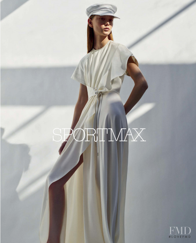 Sara Grace Wallerstedt featured in  the Sportmax advertisement for Spring/Summer 2020