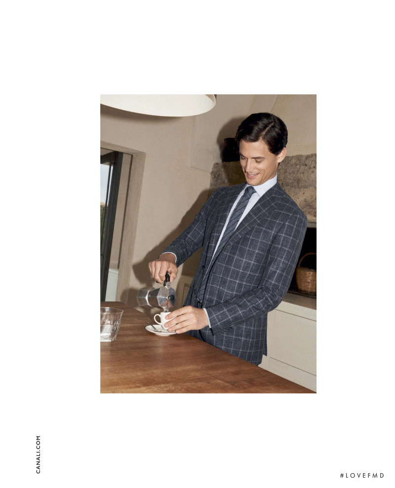 Garrett Neff featured in  the Canali advertisement for Spring/Summer 2020