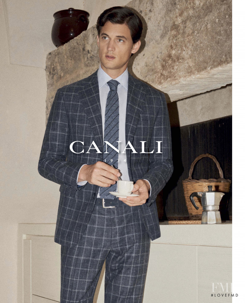 Garrett Neff featured in  the Canali advertisement for Spring/Summer 2020