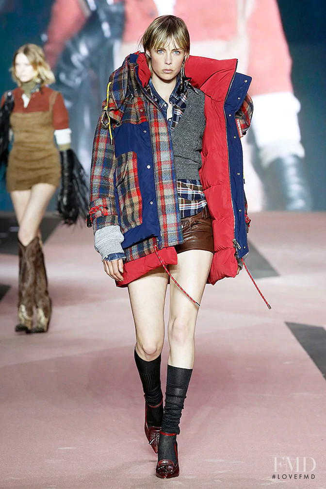Edie Campbell featured in  the DSquared2 fashion show for Autumn/Winter 2020