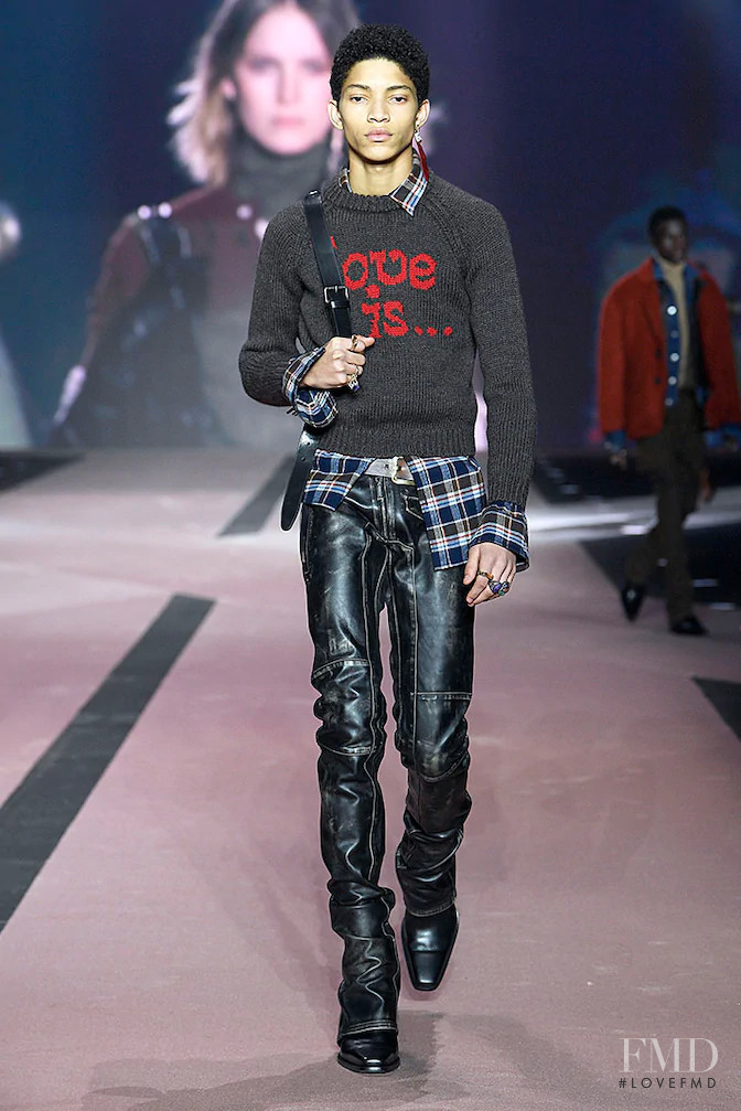 Jeranimo van Russel featured in  the DSquared2 fashion show for Autumn/Winter 2020