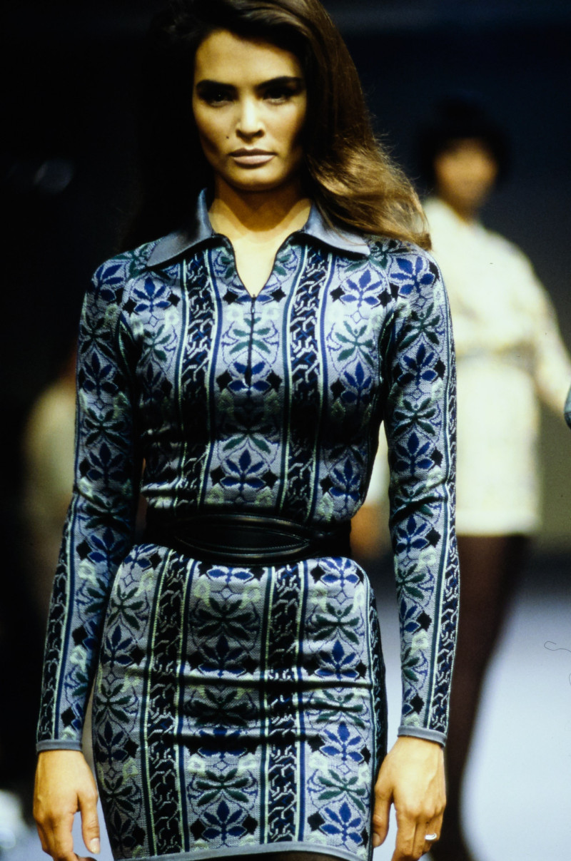 Tatjana Patitz featured in  the Alaia fashion show for Autumn/Winter 1990