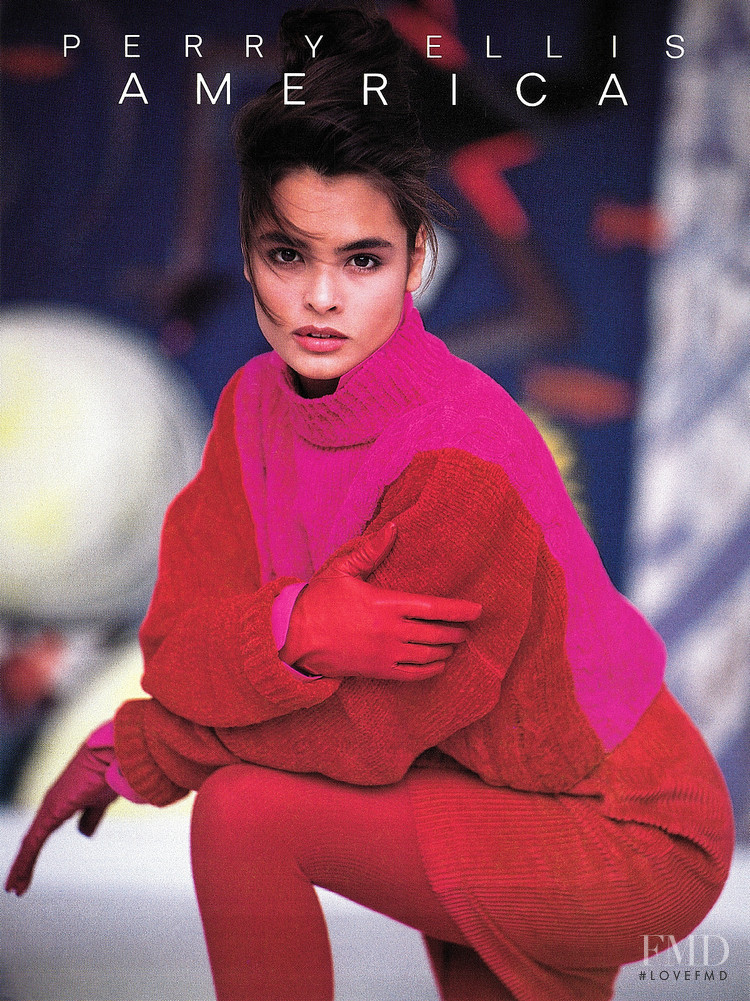 Talisa Soto featured in  the Perry Ellis advertisement for Autumn/Winter 1988