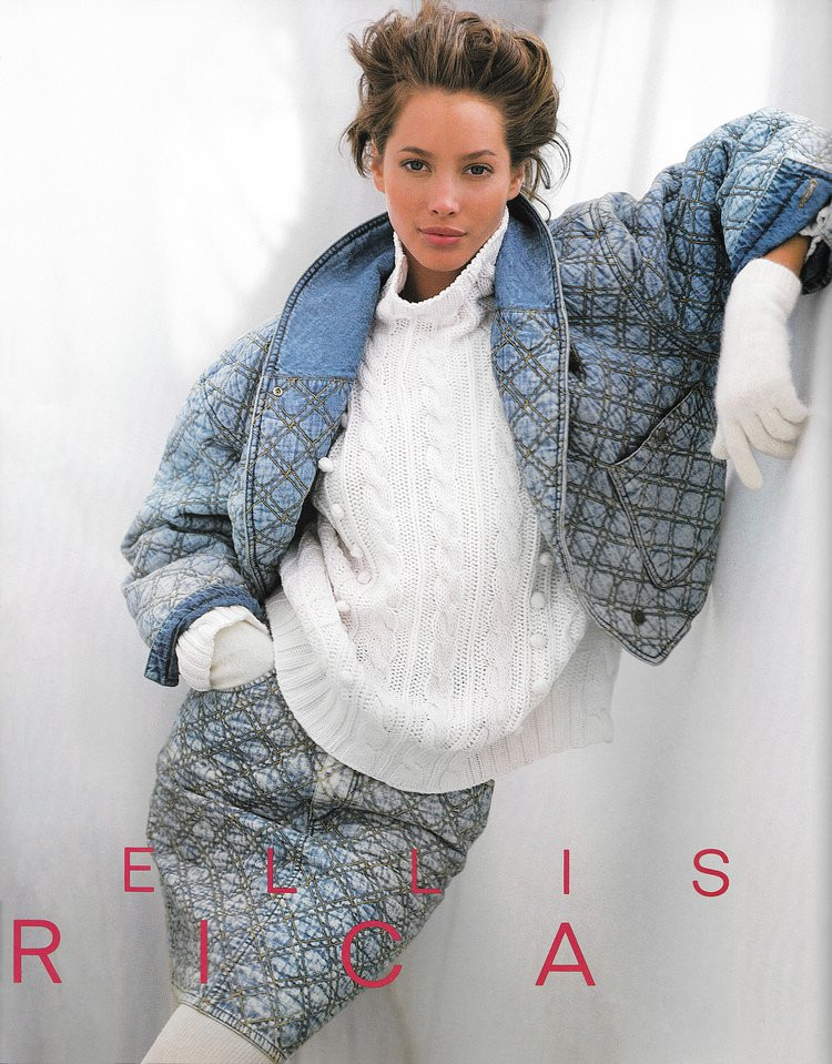 Christy Turlington featured in  the Perry Ellis advertisement for Autumn/Winter 1988