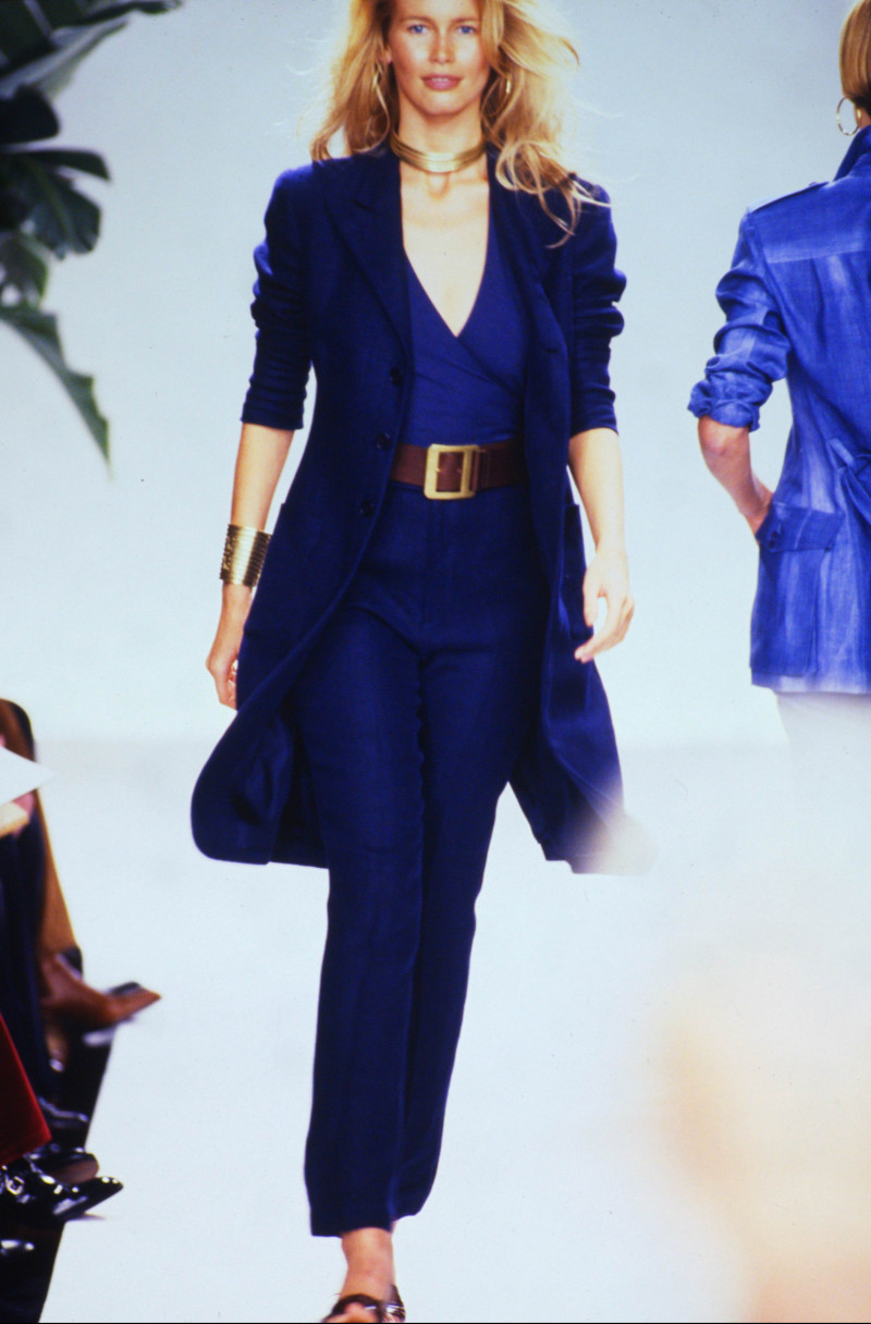 Claudia Schiffer featured in  the Ralph Lauren Collection fashion show for Spring/Summer 1997