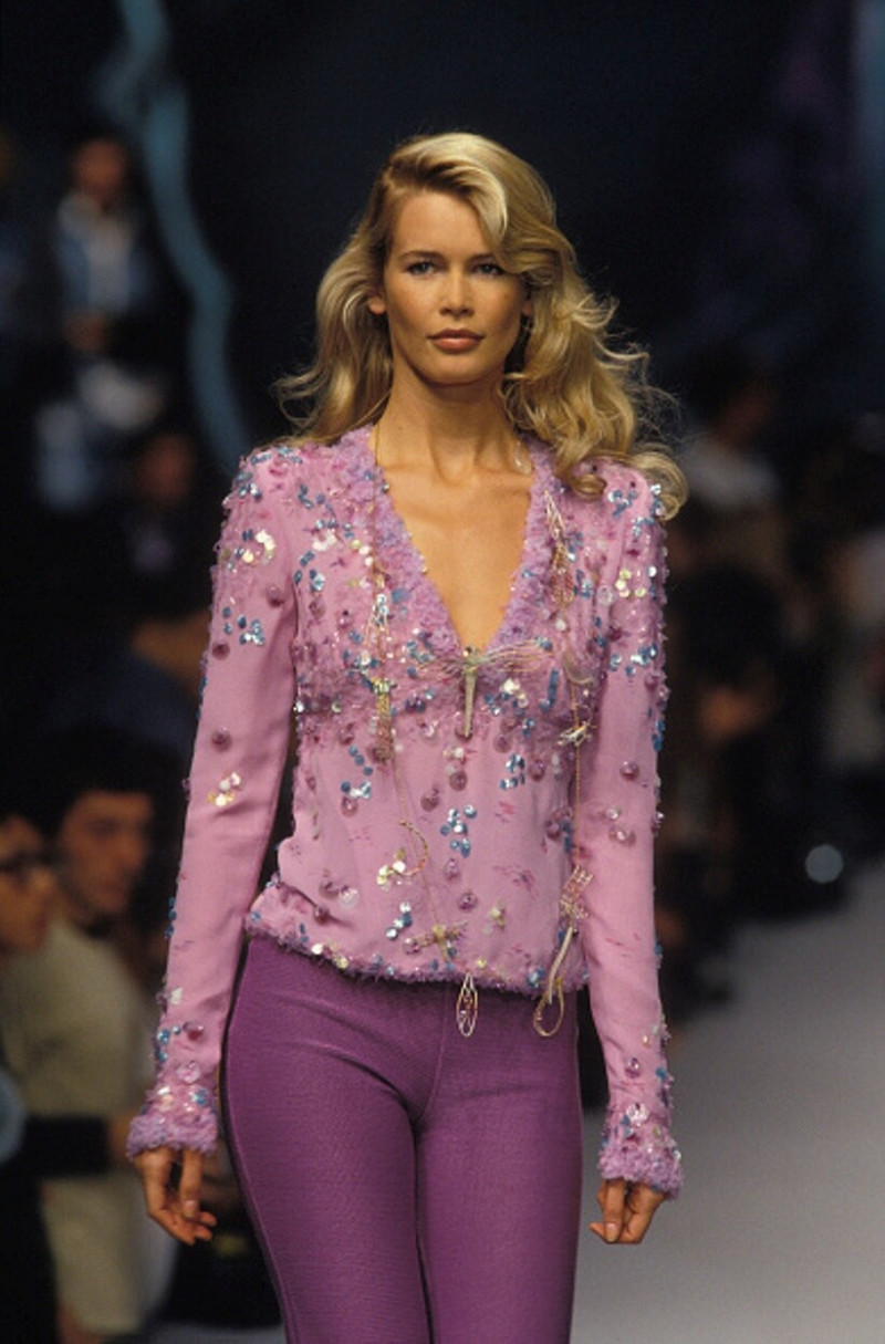 Claudia Schiffer featured in  the Chloe fashion show for Spring/Summer 1995