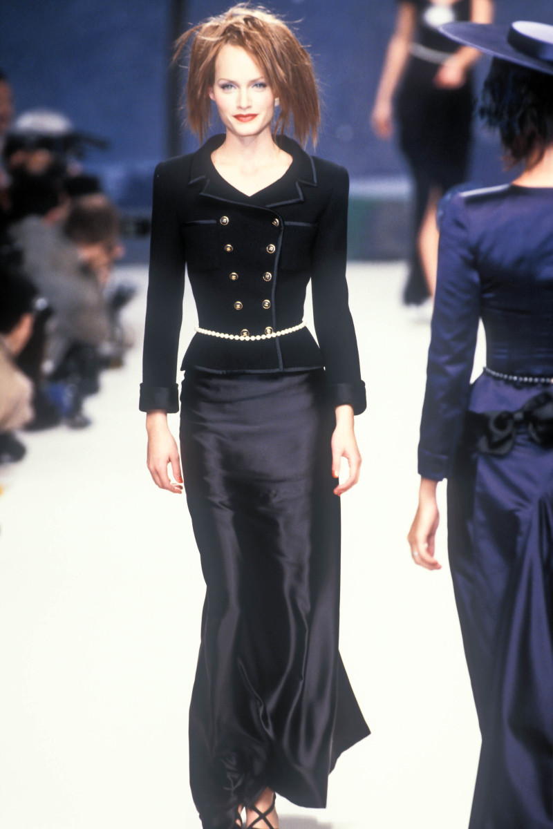 Amber Valletta featured in  the Chanel Haute Couture fashion show for Spring/Summer 1995