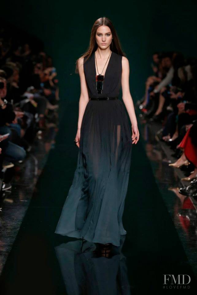 Mijo Mihaljcic featured in  the Elie Saab fashion show for Autumn/Winter 2014
