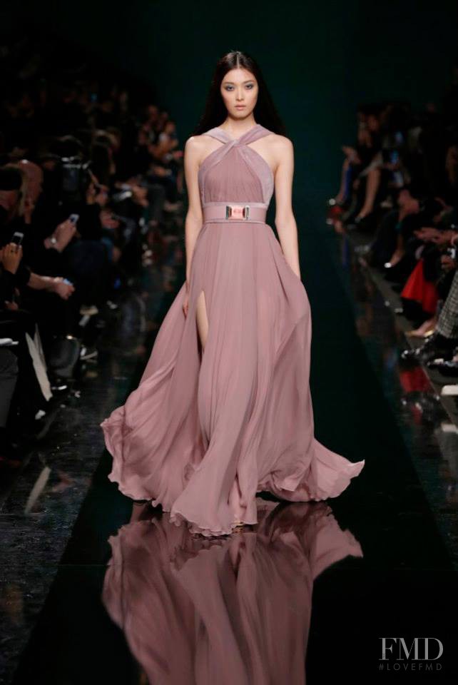 Sung Hee Kim featured in  the Elie Saab fashion show for Autumn/Winter 2014
