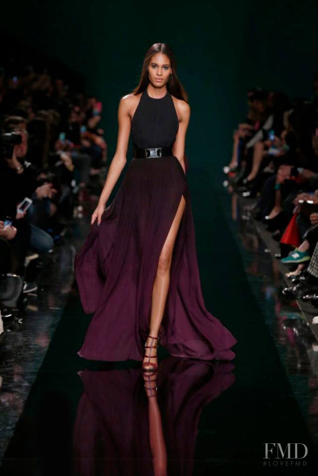 Cindy Bruna featured in  the Elie Saab fashion show for Autumn/Winter 2014