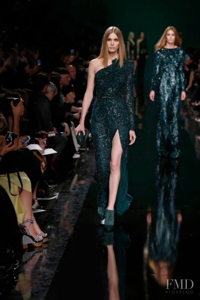 Irina Nikolaeva featured in  the Elie Saab fashion show for Autumn/Winter 2014