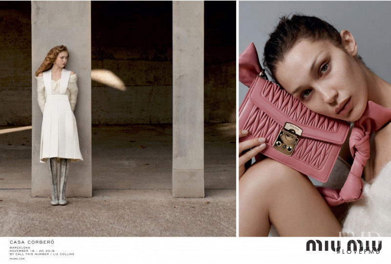 Bella Hadid featured in  the Miu Miu advertisement for Spring/Summer 2020