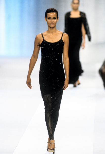Nadege du Bospertus featured in  the Escada fashion show for Spring/Summer 1999
