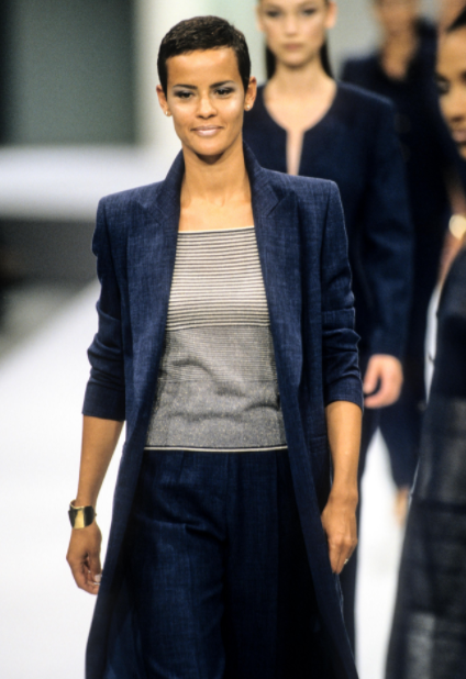 Nadege du Bospertus featured in  the Escada fashion show for Spring/Summer 1999