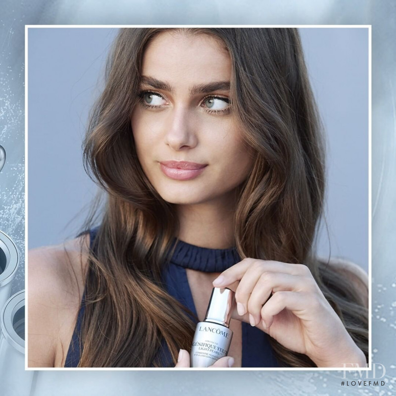 Taylor Hill featured in  the Lancome advertisement for Spring/Summer 2020