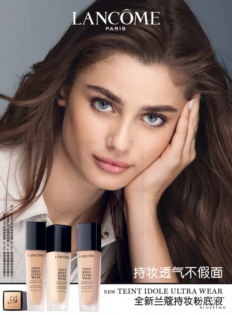 Taylor Hill featured in  the Lancome advertisement for Spring/Summer 2020