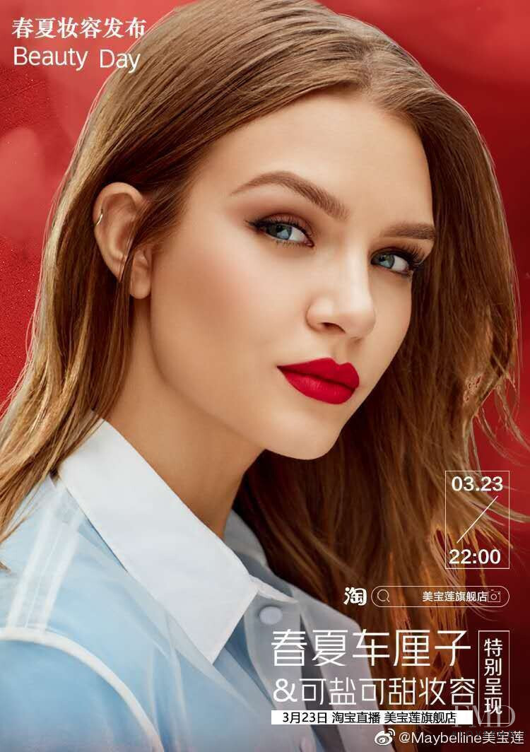 Josephine Skriver featured in  the Maybelline advertisement for Spring/Summer 2020