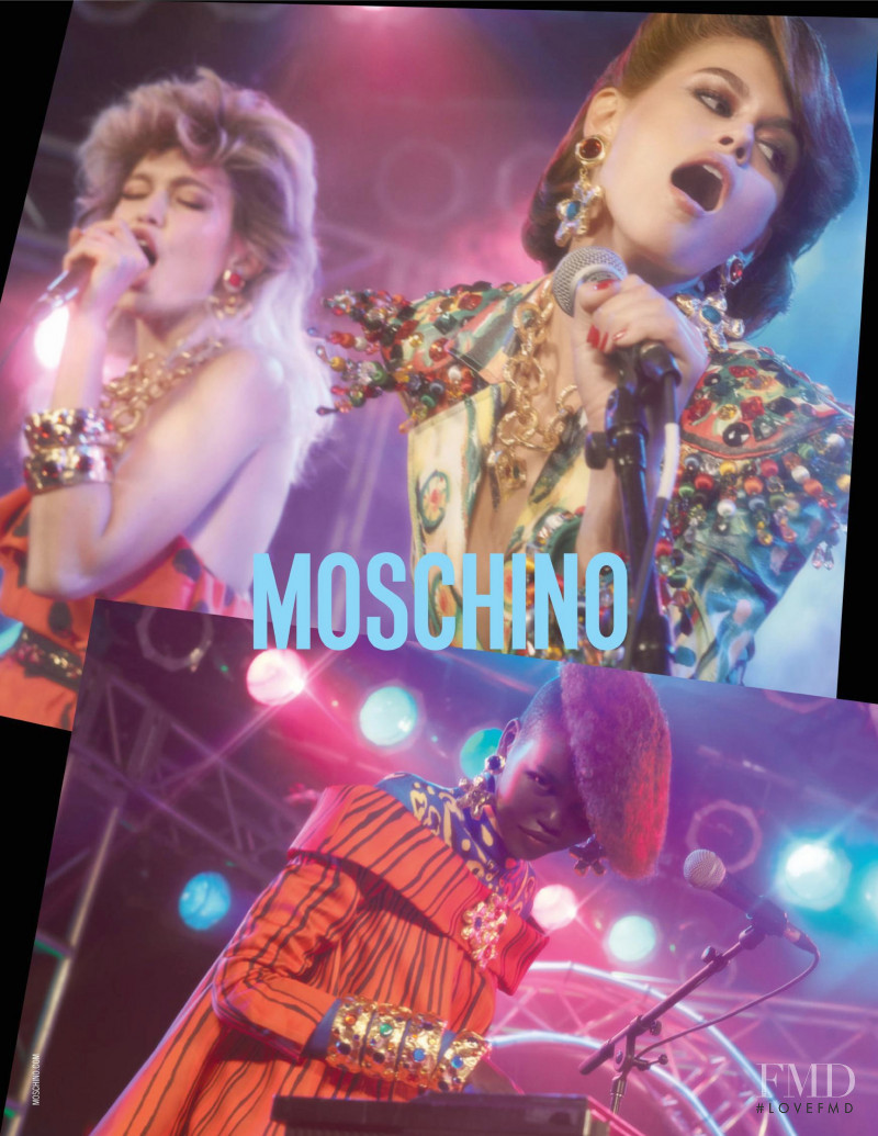 Adut Akech Bior featured in  the Moschino advertisement for Spring/Summer 2020