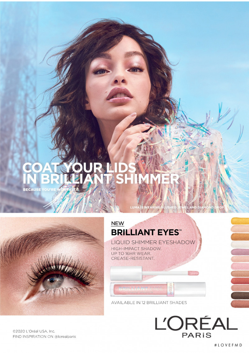 Luma Grothe featured in  the L\'Oreal Paris advertisement for Spring/Summer 2020