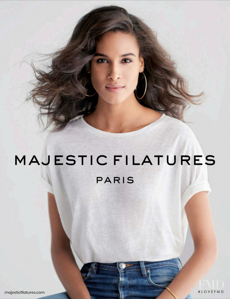 Cindy Bruna featured in  the Majestic Filatures advertisement for Spring/Summer 2020