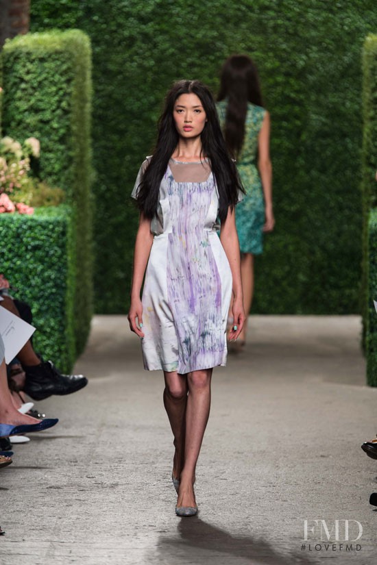 Qi Wen featured in  the Misha Nonoo fashion show for Spring/Summer 2014