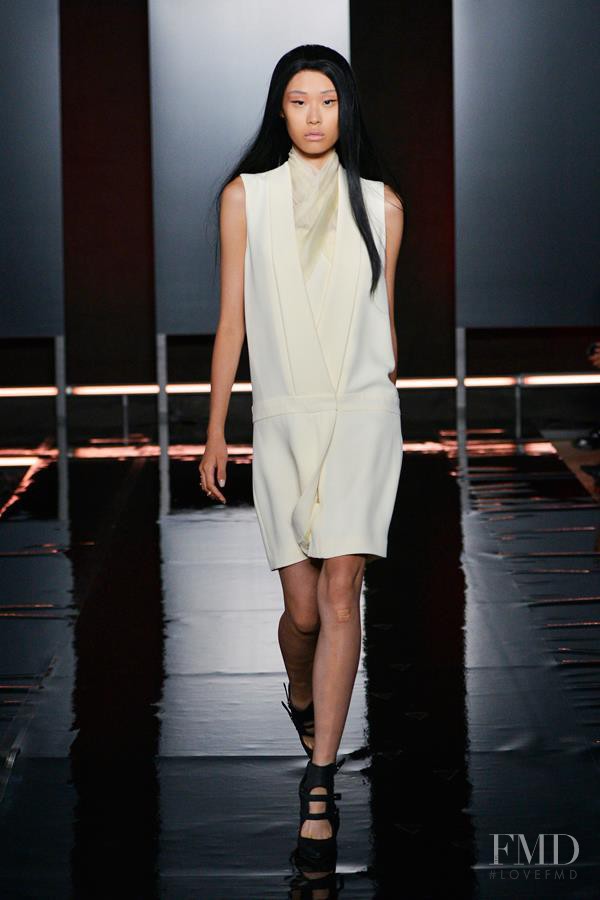 Meng Meng Wei featured in  the Sally LaPointe fashion show for Spring/Summer 2014