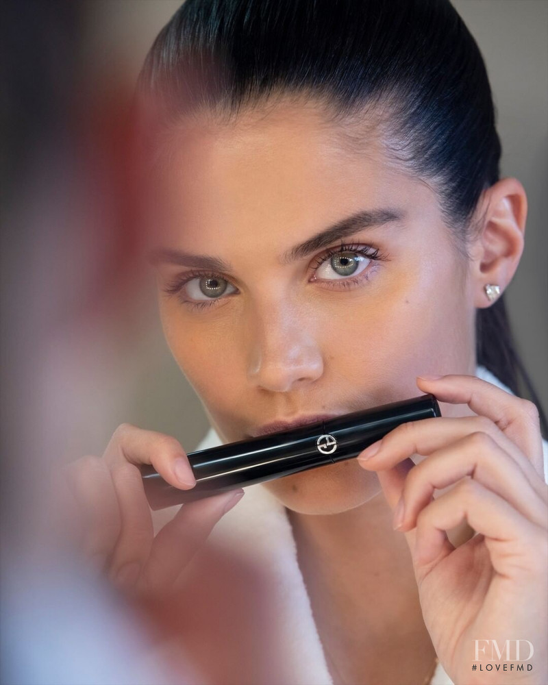 Sara Sampaio featured in  the Armani Beauty advertisement for Spring/Summer 2020