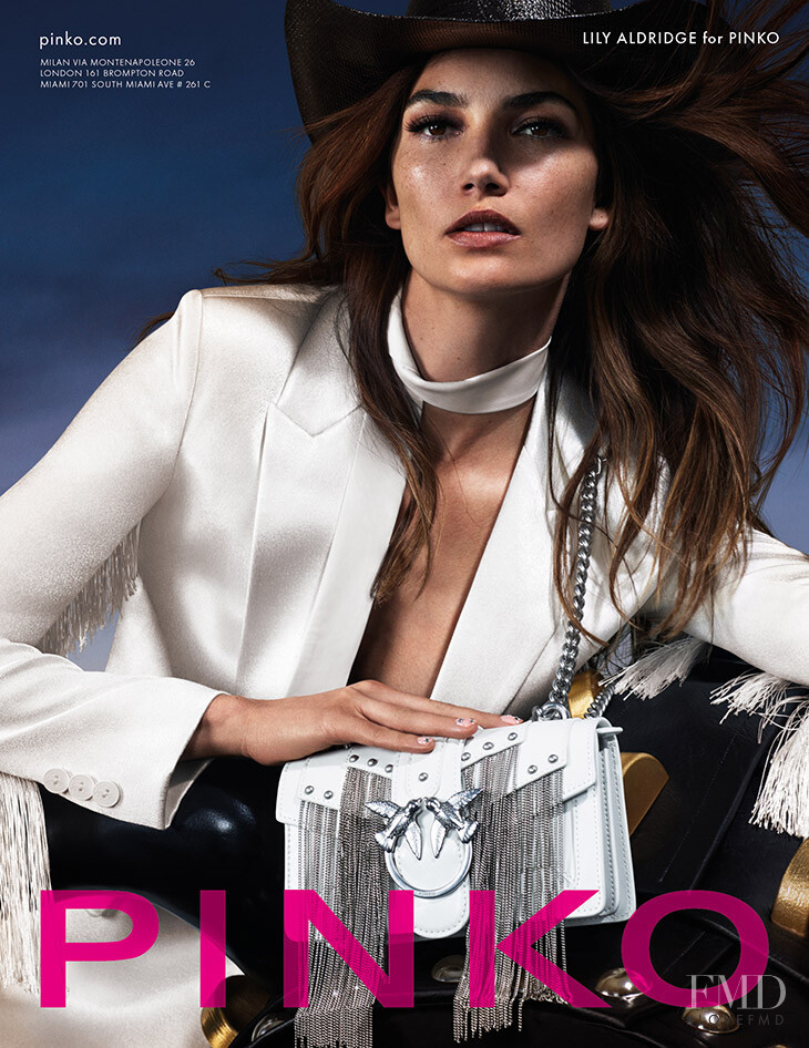 Lily Aldridge featured in  the Pinko advertisement for Spring/Summer 2020