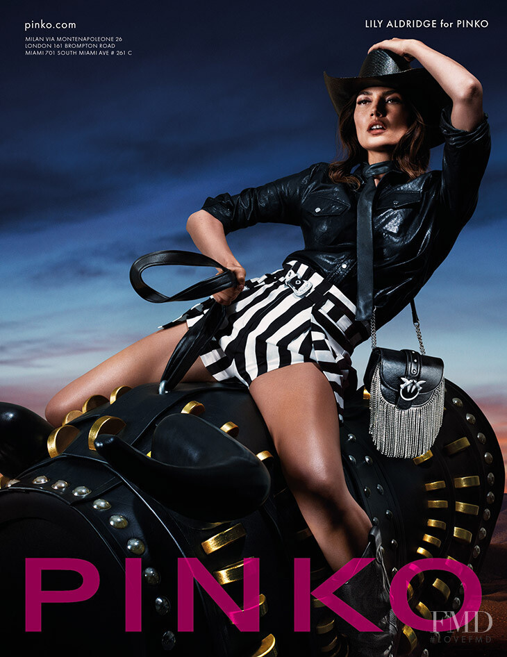 Lily Aldridge featured in  the Pinko advertisement for Spring/Summer 2020