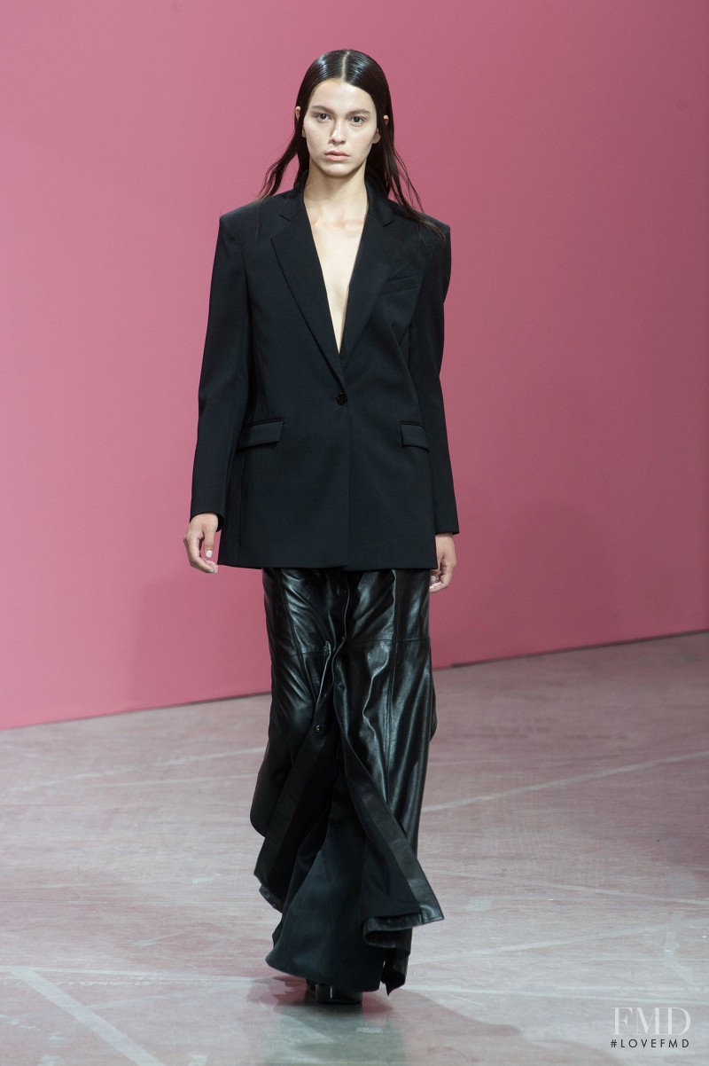 Dakota Dawn featured in  the Olivier Theyskens fashion show for Spring/Summer 2014