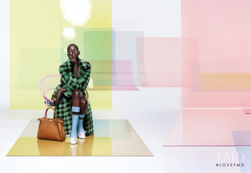 Adut Akech Bior featured in  the Fendi advertisement for Spring/Summer 2020