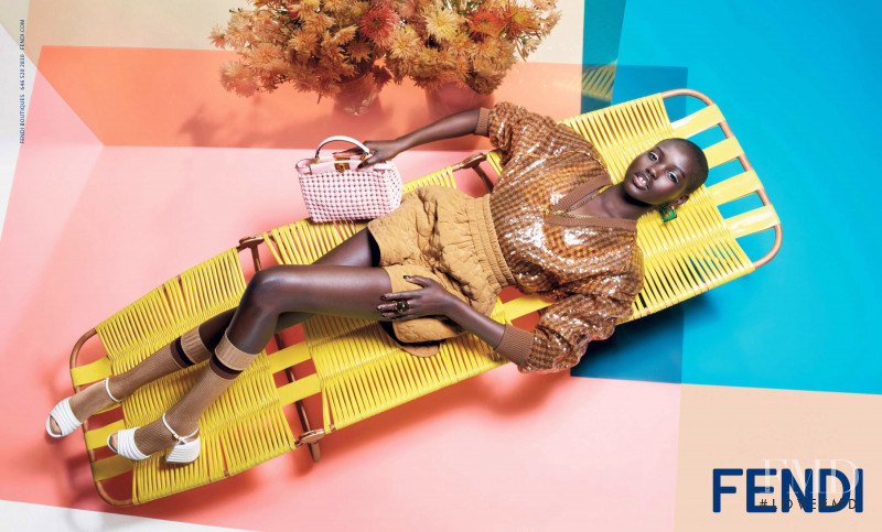 Adut Akech Bior featured in  the Fendi advertisement for Spring/Summer 2020