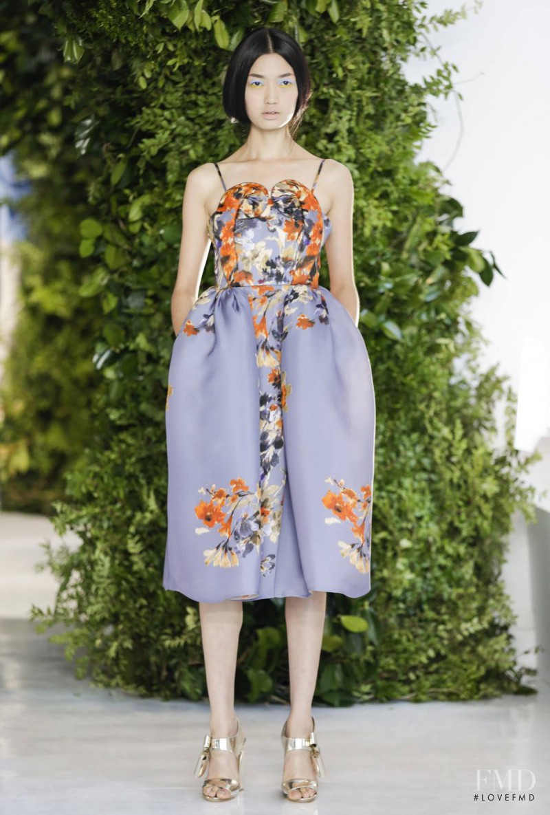 Qi Wen featured in  the Delpozo fashion show for Spring/Summer 2014