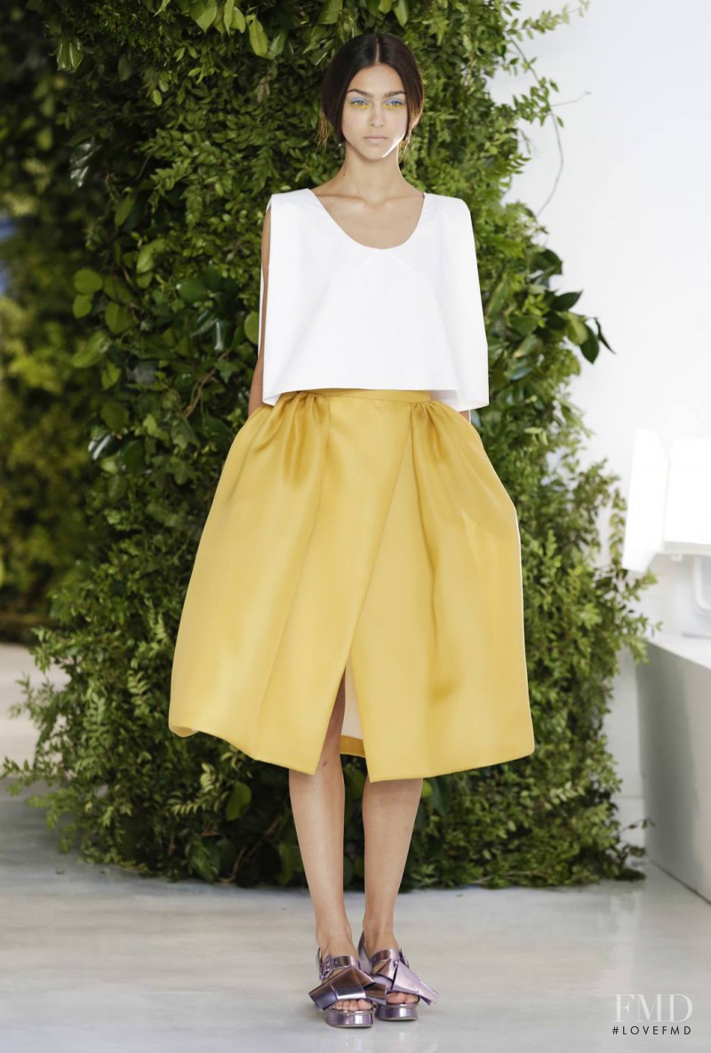 Zhenya Katava featured in  the Delpozo fashion show for Spring/Summer 2014