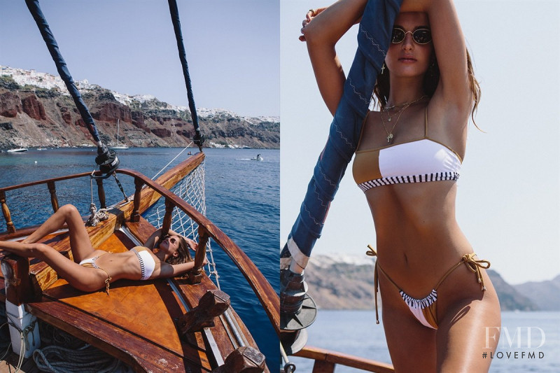 Gabrielle Caunesil featured in  the Sabo Skirt Swim lookbook for Summer 2018