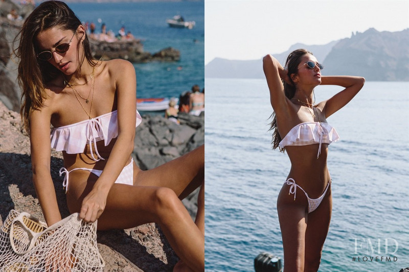 Gabrielle Caunesil featured in  the Sabo Skirt Swim lookbook for Summer 2018