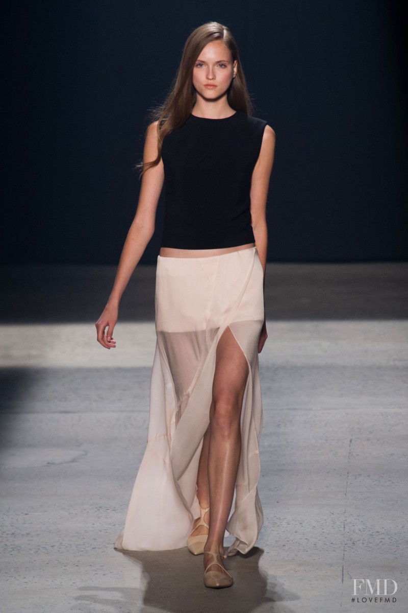 Jane Grybennikova featured in  the Narciso Rodriguez fashion show for Spring/Summer 2014
