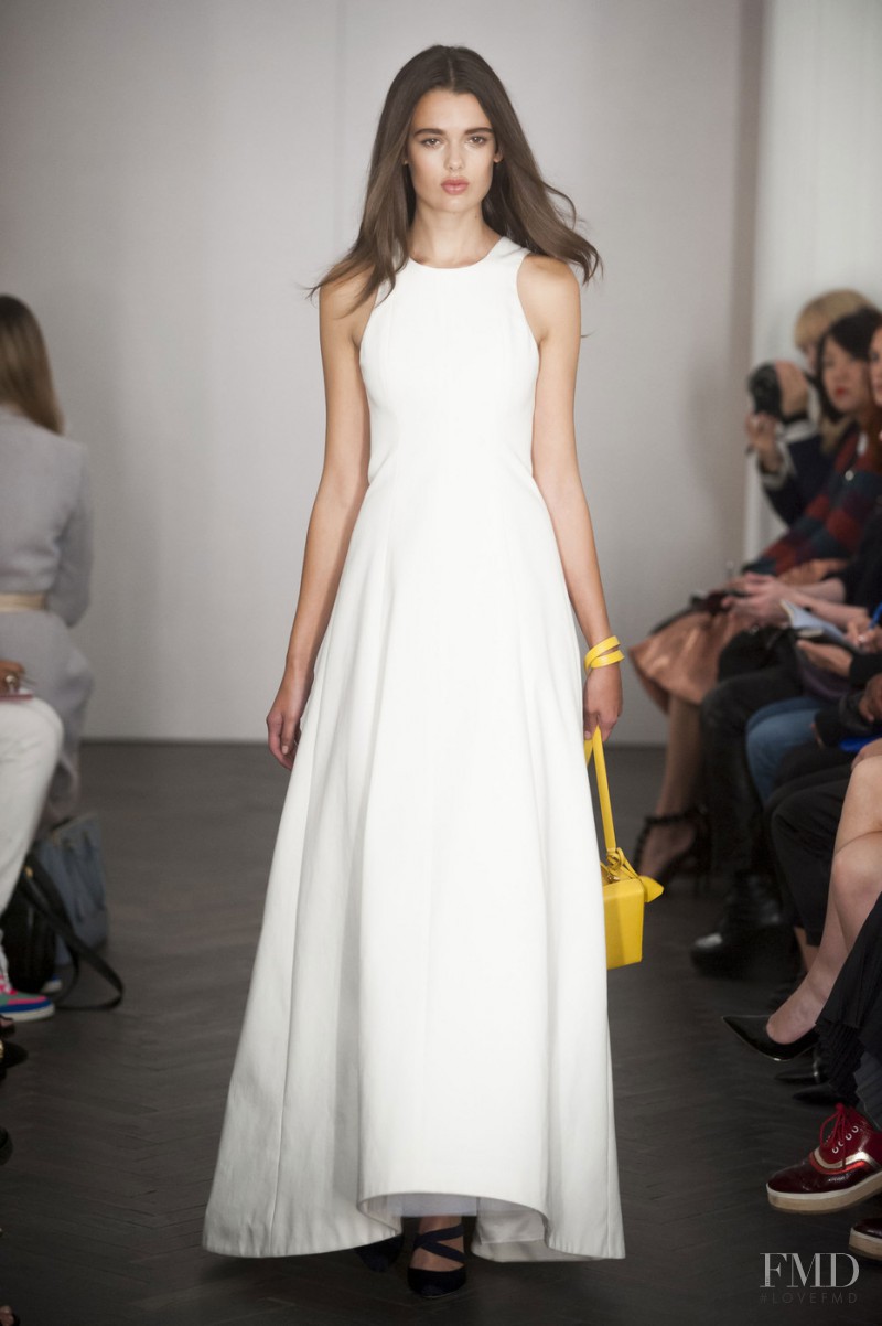 Sarah Dick featured in  the Emilia Wickstead fashion show for Spring/Summer 2014