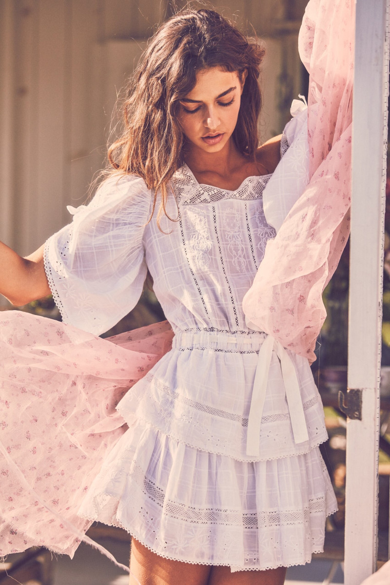 Rianne Van Rompaey featured in  the LoveShackFancy lookbook for Resort 2019