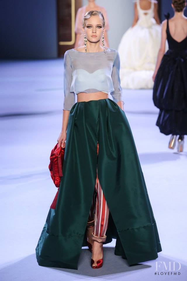 Daria Popova featured in  the Ulyana Sergeenko fashion show for Spring/Summer 2014