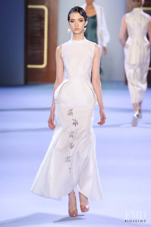 Cici Xiang Yejing featured in  the Ulyana Sergeenko fashion show for Spring/Summer 2014
