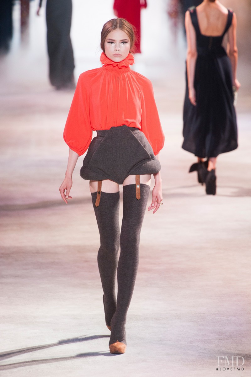 Irina Denisova featured in  the Ulyana Sergeenko fashion show for Autumn/Winter 2013