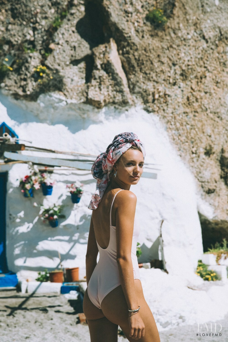 Maya Stepper featured in  the Gina Tricot Swimwear lookbook for Spring/Summer 2019