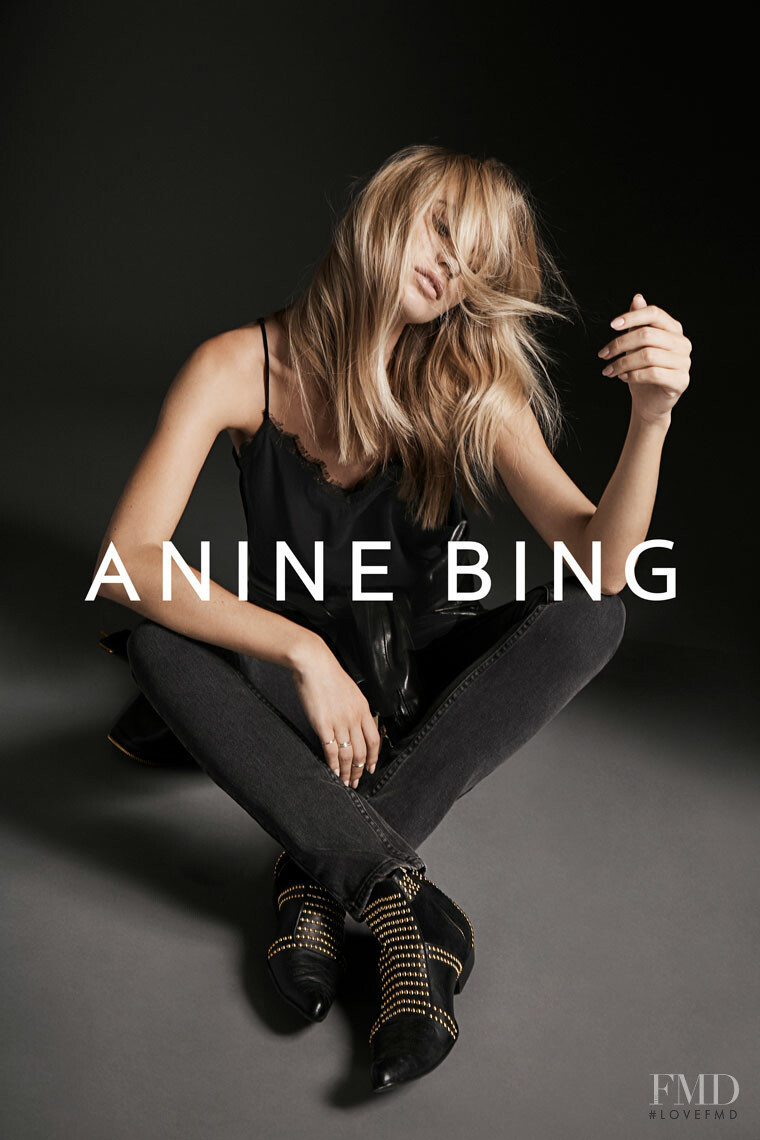 Maya Stepper featured in  the Anine Bing advertisement for Spring/Summer 2019